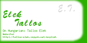 elek tallos business card